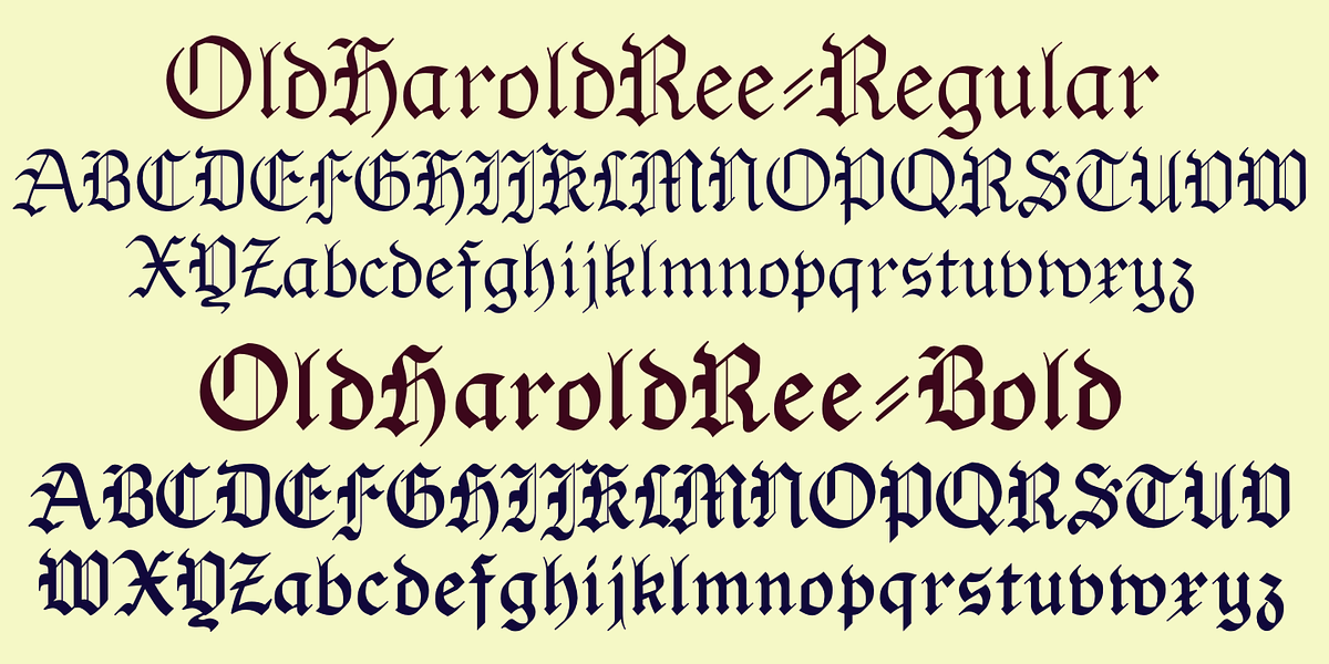OldHaroldRee, a Blackletter Font by Ingrimayne Type (Photo 4 of 6)
