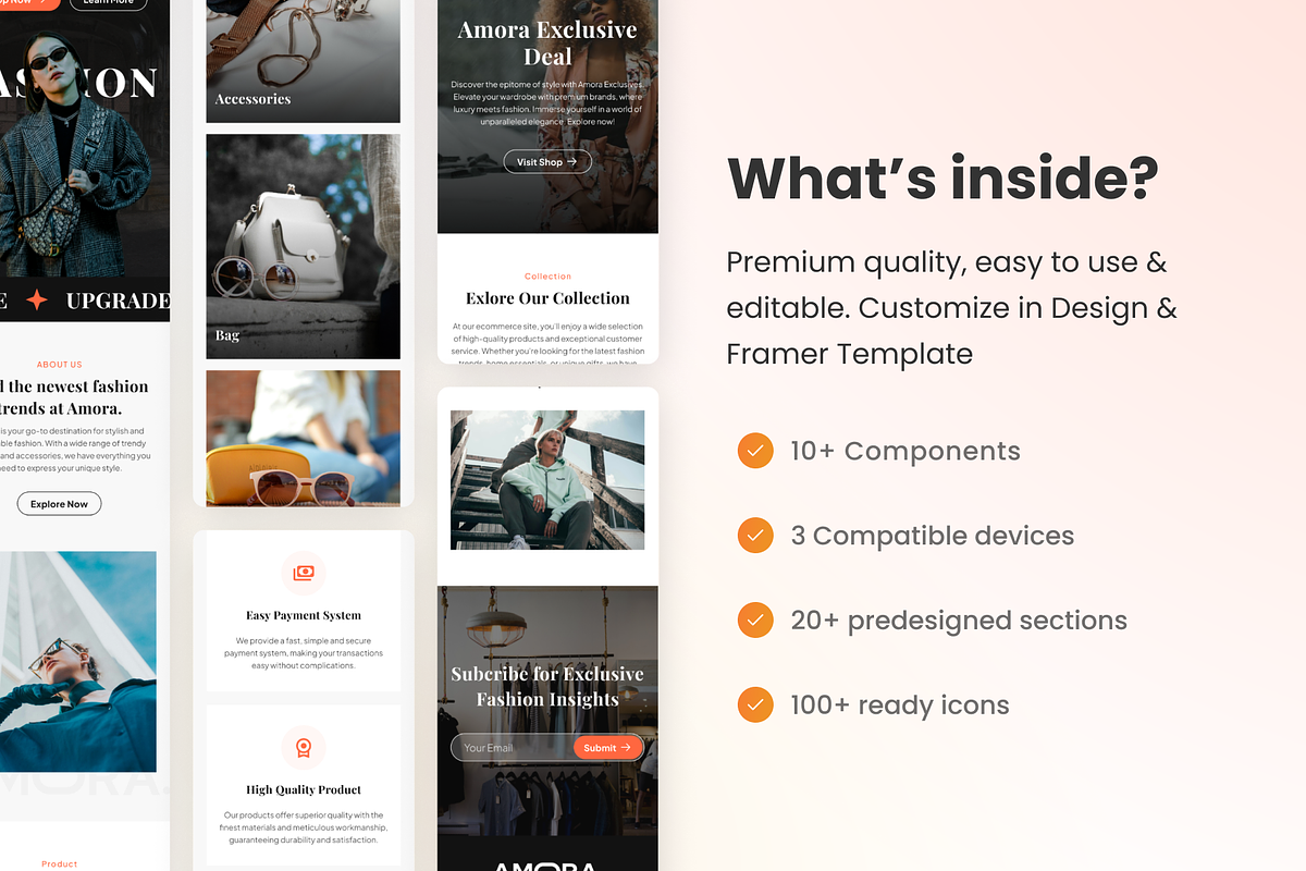 Amora - Fashion E-commerce Website, an UI Kit Template by Agensip Design Agency (Photo 2 of 10)