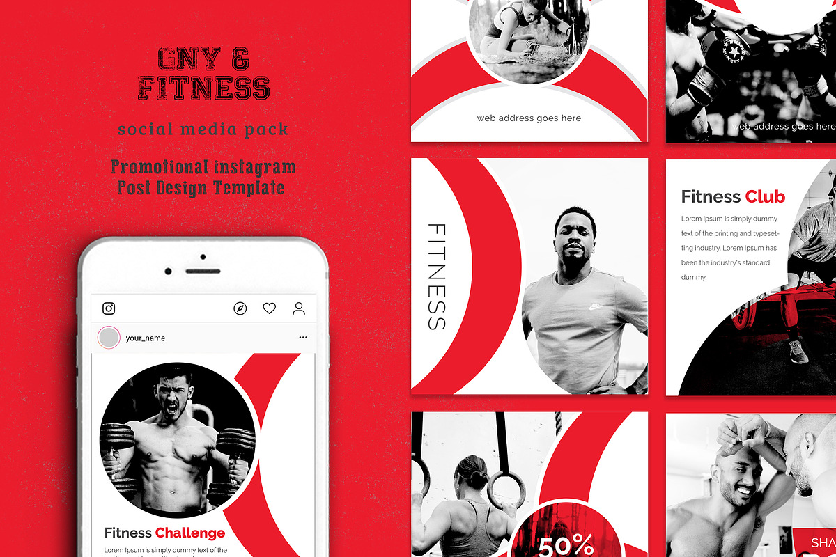 Gymnasium Social Media Pack, a Social Media Template by ZAAS (Photo 3 of 5)