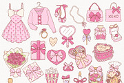 Coquette Valentine Clipart Bundle, a Seasonal Illustration by TitaLivingArt (Thumbnail 3 of 9)