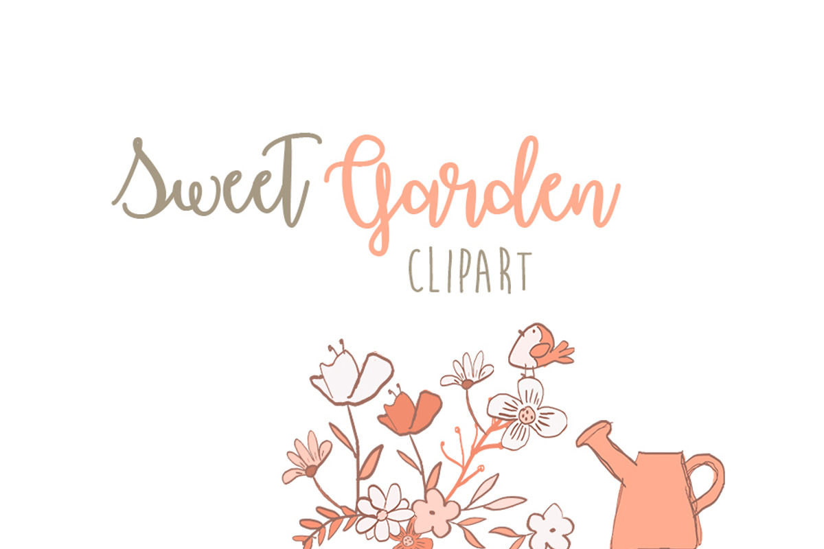 Sweet Pink Garden Wedding Clipart, an Illustration by Bamboobear Books Shop (Photo 2 of 6)