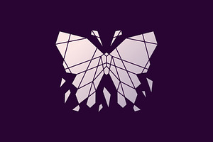 Geometric Butterfly Mosaic Logo