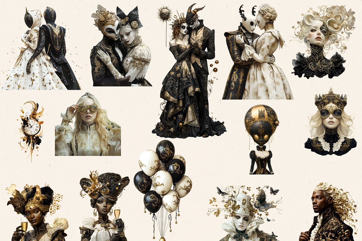 MOST PECULIAR NEW YEAR CLIPART PACK, a Person Illustration by Daring Digies (Photo 7 of 10)