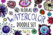 Watercolor Floral Doodles, an Illustration by Sinziana Romanescu (Thumbnail 1 of 5)