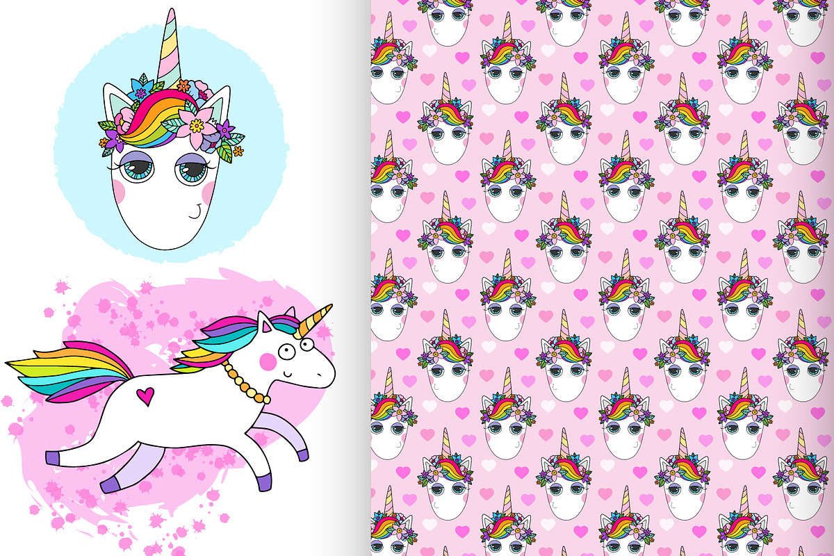 Unicorns: patterns and illustrations, an Animal Illustration by natsa (Photo 6 of 6)