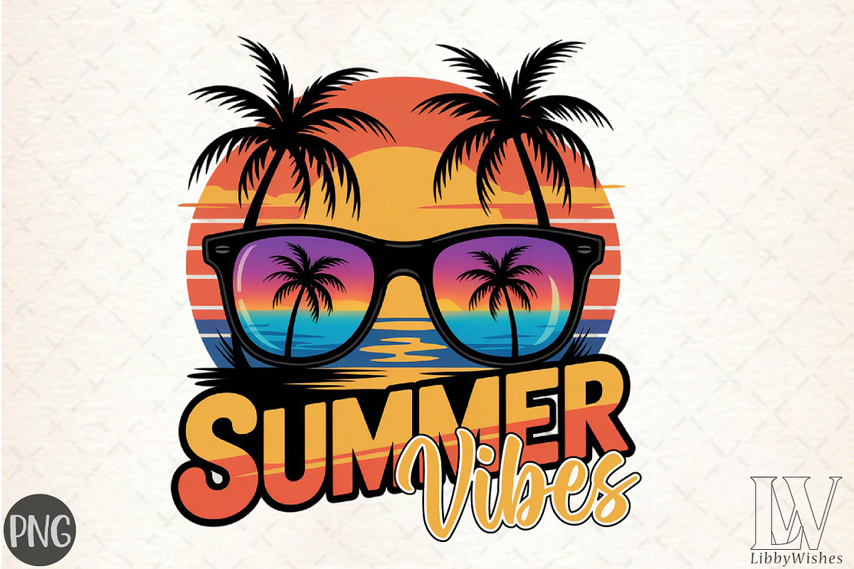 Vibrant Summer Vibes Png, Watercolor, an Illustration by Libby Wishes (Photo 1 of 5)