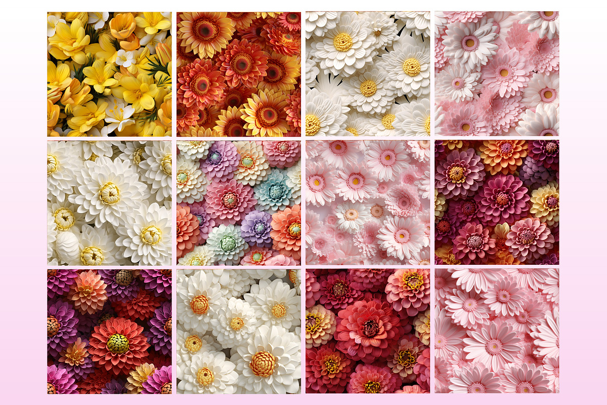 3D Flower Seamless Pattern, a Pattern Graphic by Forhadx5 (Photo 5 of 10)