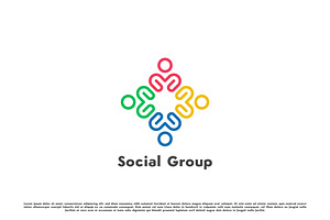 Social Group Logo Design Icon Vector, a Branding & Logo Template by Morvana Crew