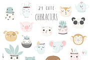 Cute Kids Set, an Animal Illustration by Artnis (Thumbnail 2 of 11)
