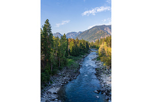 Early morning over Wenatchee River, a Nature Photo by Backyard Stock