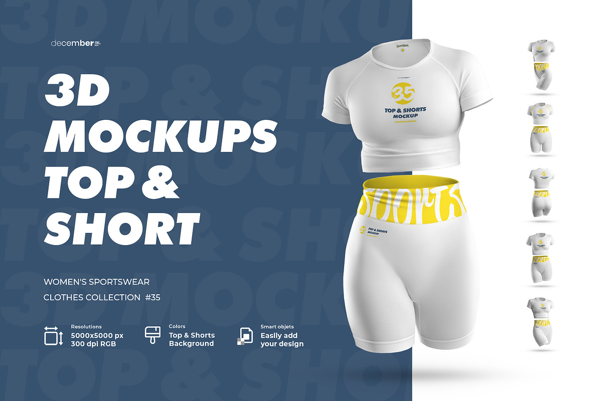 3D Mockup Top & Shorts Sportswears, a Shirt Mockup by Grow Design Craft Studio (Photo 1 of 9)