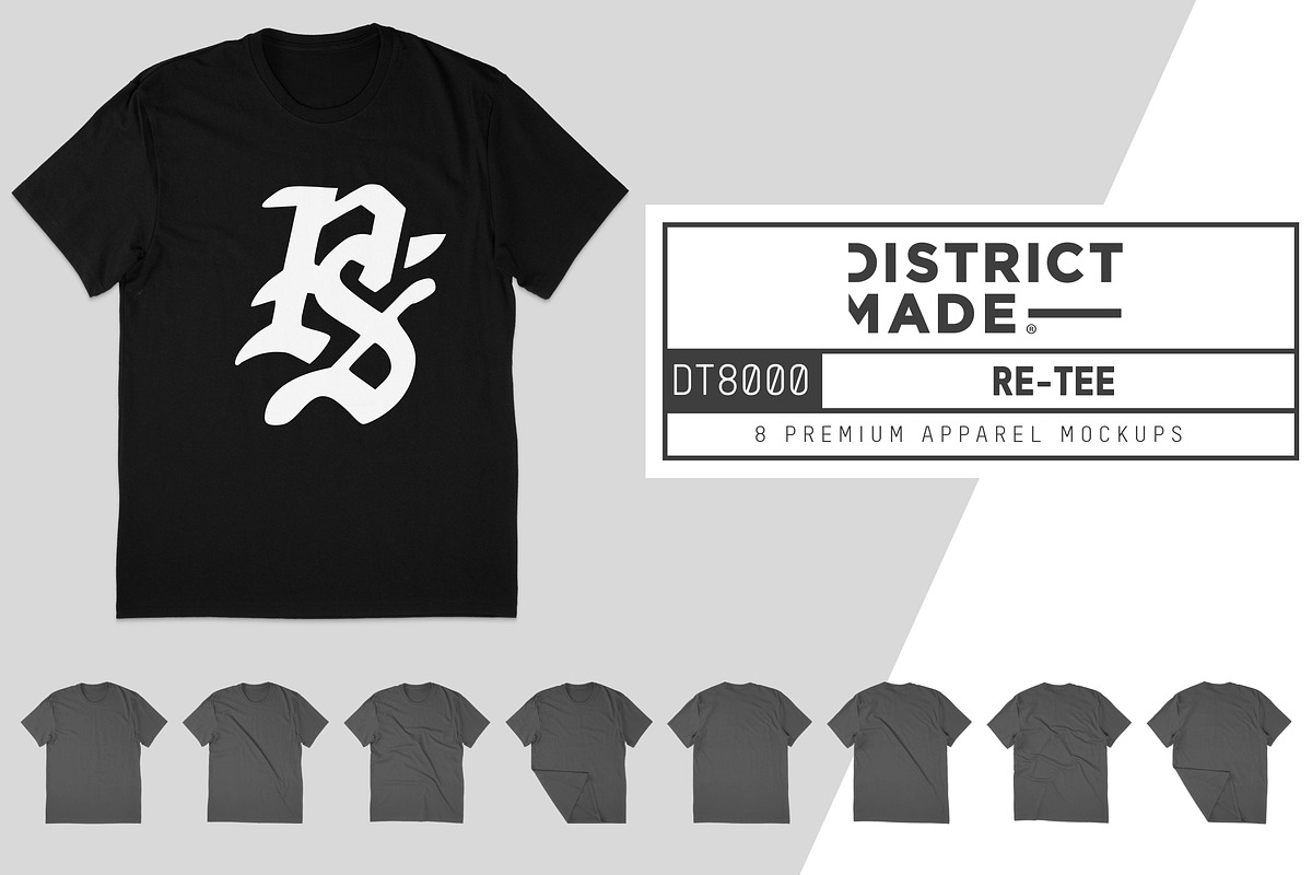 District Made DT8000 Re-Tee Mockups, a Shirt Mockup by Pixel Sauce™ (Photo 1 of 6)