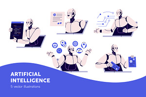 AI chatbot, machine learning concept, a Technology Illustration by Good Studio