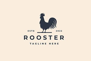 Rooster Silhouette Logo Design