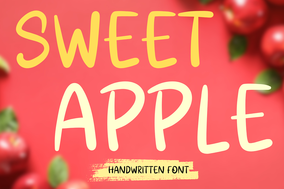 Sweet apple, a Handwritten Font by Petal Pixels (Photo 1 of 12)