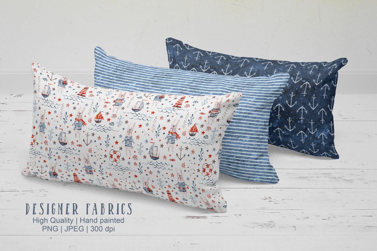 Nautical cute sea seamless patterns, a Pattern Graphic by UlitkaStudio (Photo 7 of 17)
