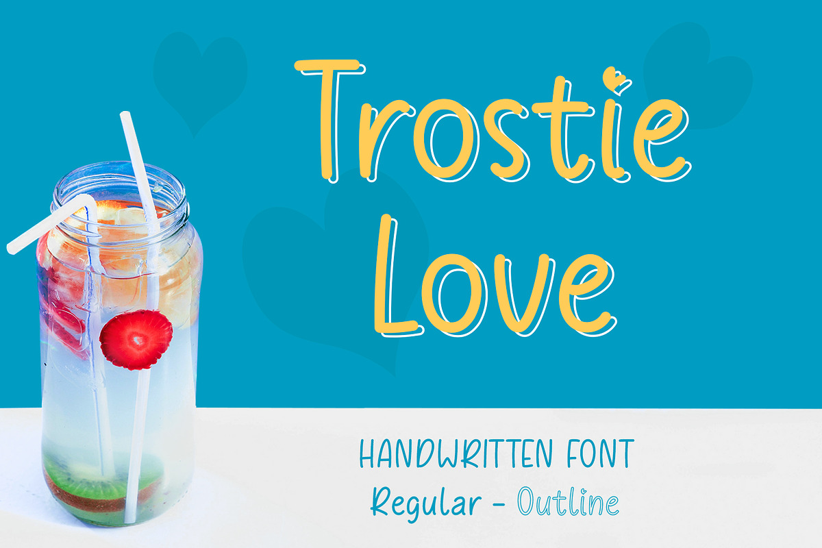 Trostie Love | Handwritten Font, a Handwritten Font by Lemonthe (Photo 1 of 5)