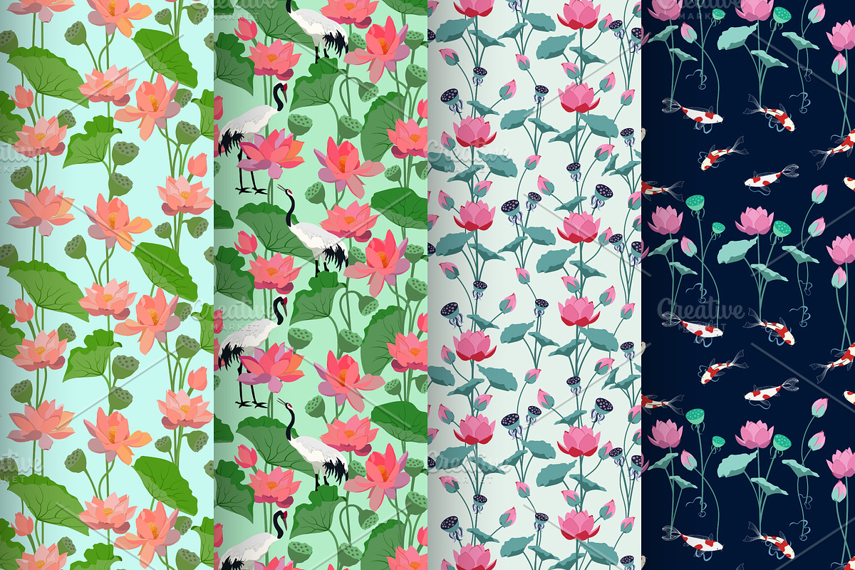 Pink Lotus, a Pattern Graphic by artdemidova