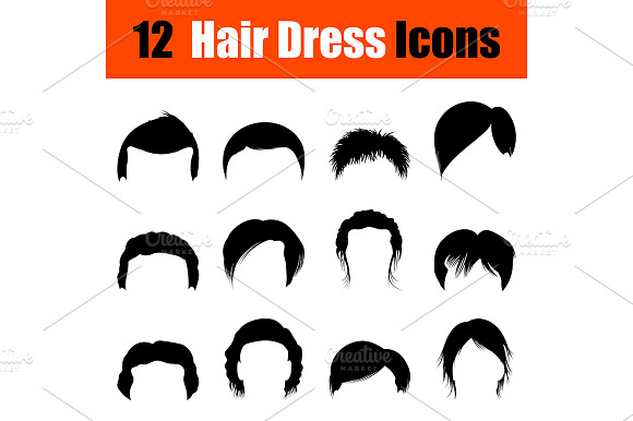 Set Of Mans Hairstyles Icons
