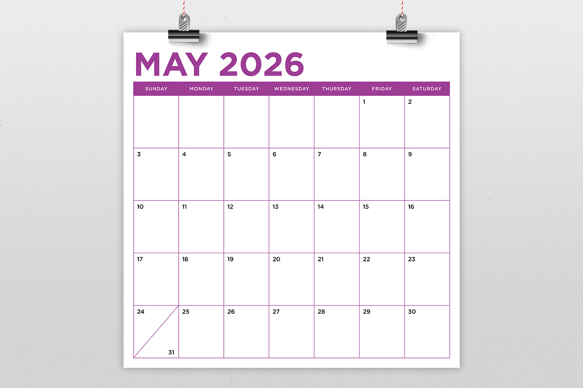 2026 Square 12x12 Color Calendar, a Stationery Template by Running With Foxes (Photo 3 of 6)