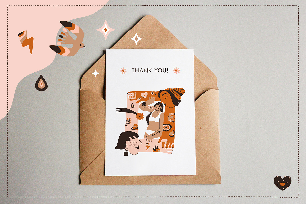 Girls support. Illustration set., an Object Graphic by anna khramtsova (Photo 10 of 10)