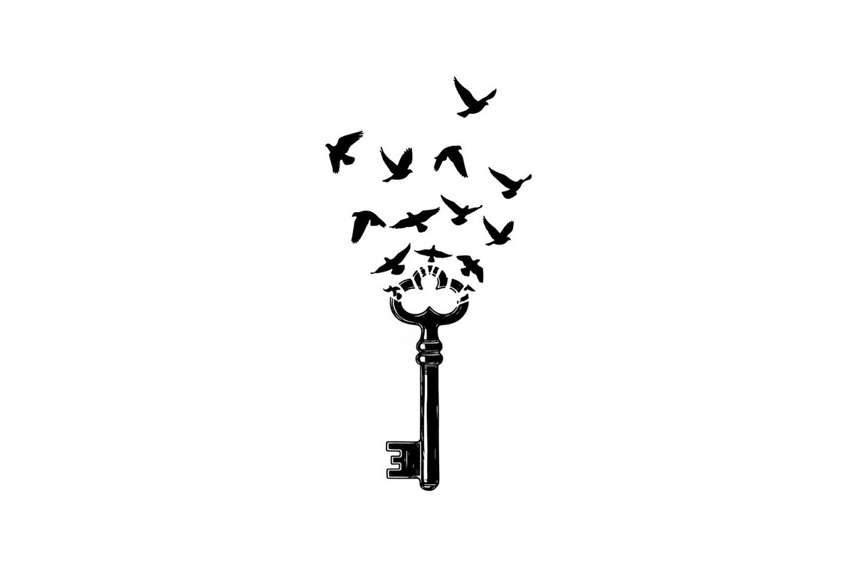 50 Flying Keys Silhouette Vector Bun, an Illustration by Designs_River (Photo 40 of 51)