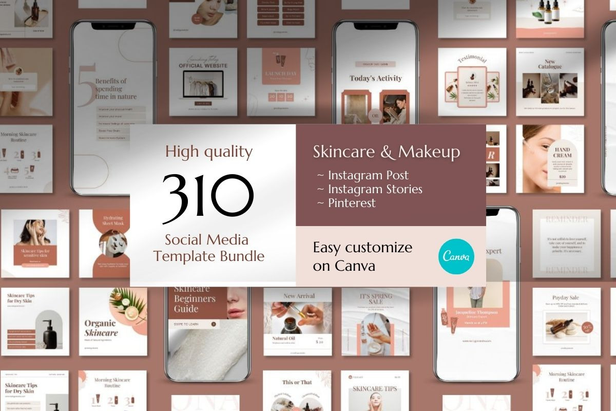 Skincare & Makeup Canva Template, a Social Media Template by Kawalan Studio