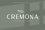 Cremona - Minimal Sans Serif, a Sans Serif Font by Vultype Co. (Thumbnail 1 of 16)