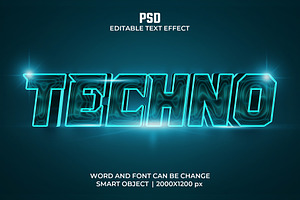 Techno Neon 3d Psd Text Effect, a Layer Style Add-On by bdrobin
