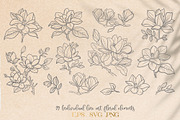 Мagnolia garden. Floral Line Art, a Decorative Illustration by KlavaProDesign (Thumbnail 2 of 7)