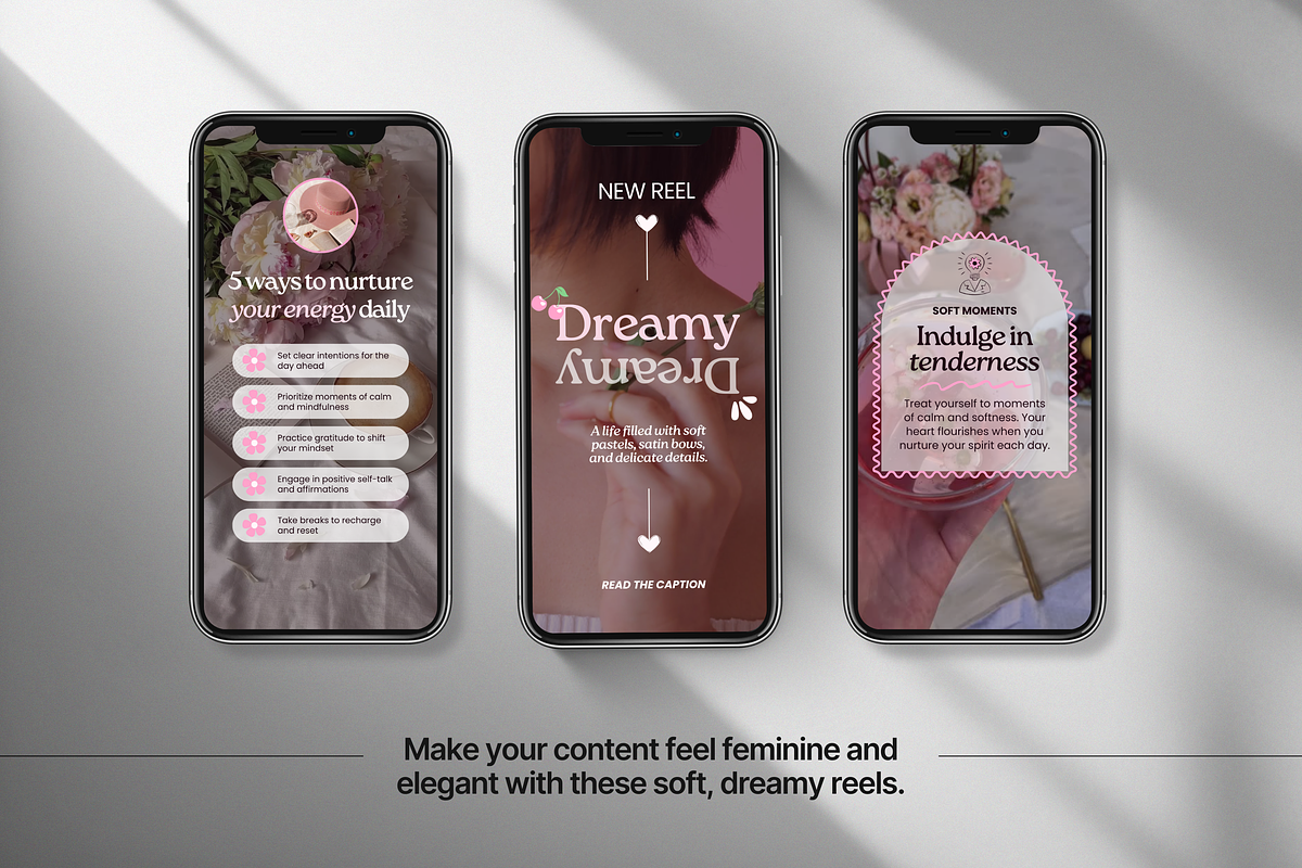 100 Girly Pink Instagram Reels, a Social Media Template by DigiPax (Photo 4 of 10)