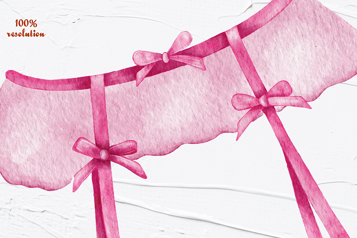 Lingerie Watercolor Collection, an Object Illustration by BarvArt (Photo 8 of 9)