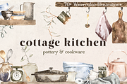 Cottage Kitchen Pottery & Dishes, a Food Illustration by plaidGecko (Thumbnail 1 of 8)