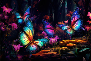 Enchanting Butterflies Night Flight