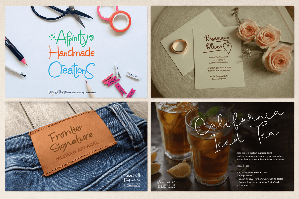 Handwritten Font Bundle - 12 Fonts, a Handwritten Font by Letterhanna Studio (Photo 2 of 6)