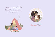 Mother’s Day Clipart – Black Mom, a Person Illustration by Bielousova Art (Thumbnail 3 of 6)