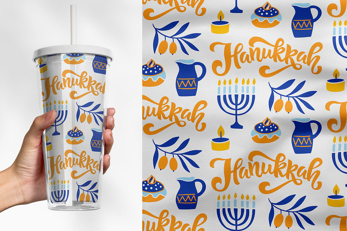 Hanukkah Clipart & Patterns Pack, a Background Graphic by Katrinelly (Photo 11 of 14)