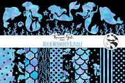 Aqua Mermaid Bundle Set, a Pattern Graphic by RaccoonGirl Design (Thumbnail 2 of 2)
