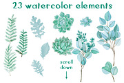 Wedding Watercolor Succulent Set, a Decorative Illustration by WBS Design (Thumbnail 4 of 6)
