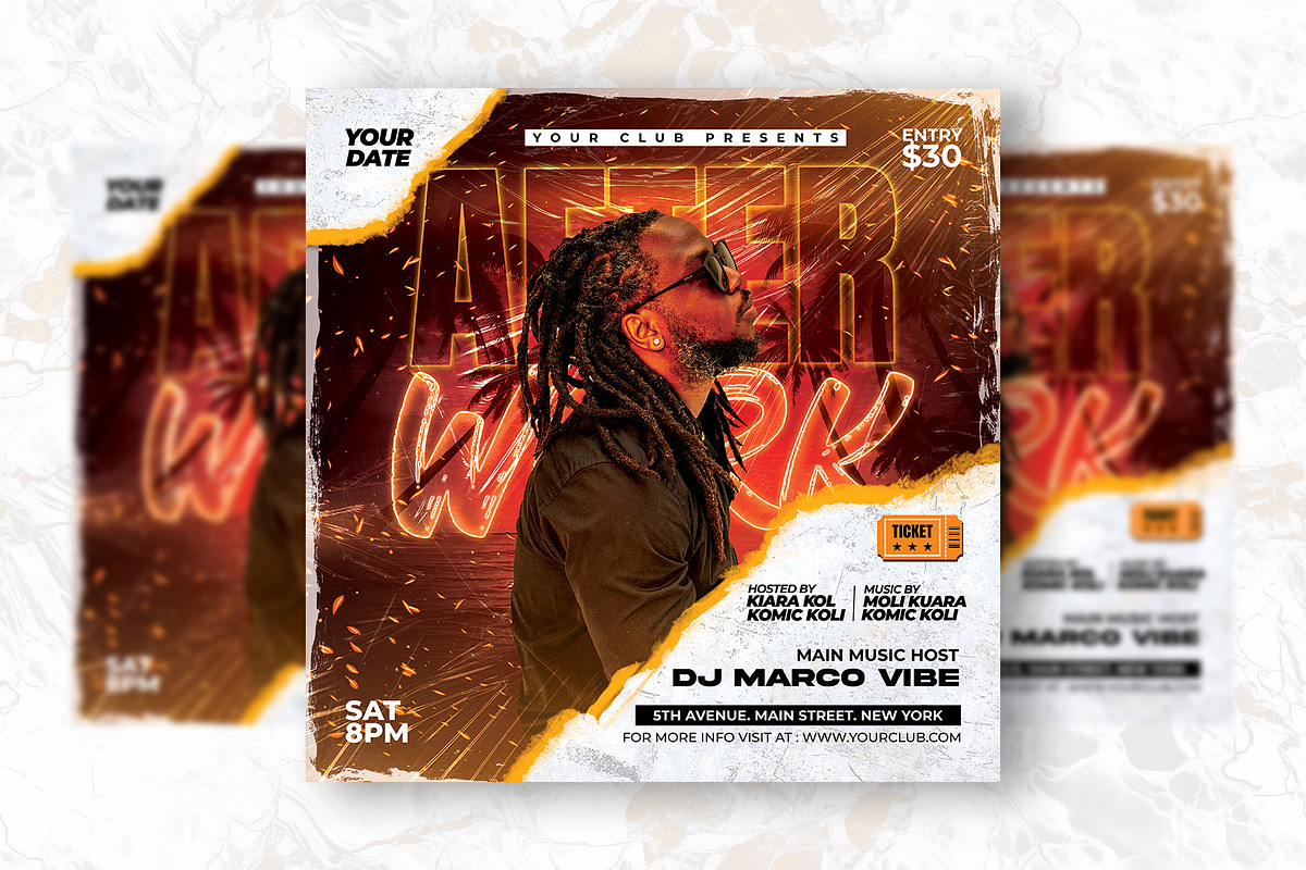 After Work PSD Party Flyer Design, a Flyer Template by Shajib Shikder (Photo 2 of 2)