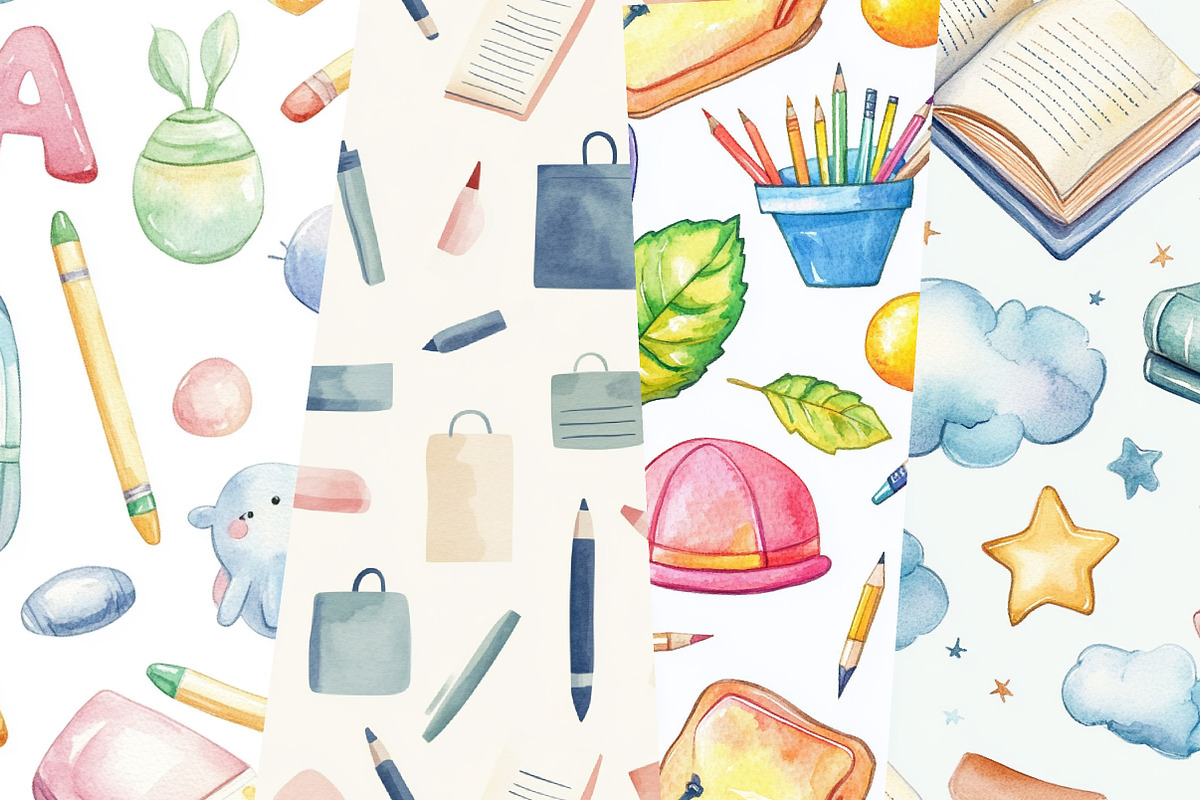 School Days Seamless Patterns, a Pattern Graphic by Design Market (Photo 2 of 3)