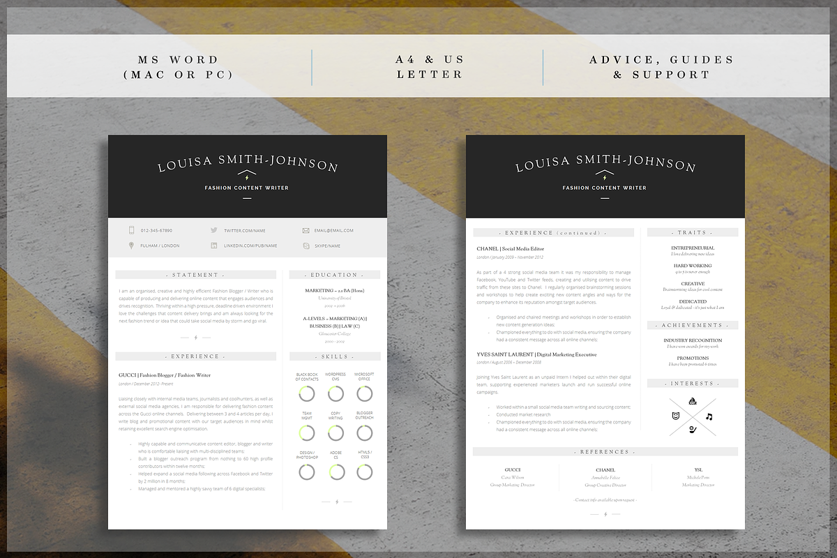 Word Resume Template, a Resume Template by introDuice - CV / Resumes (Photo 3 of 7)