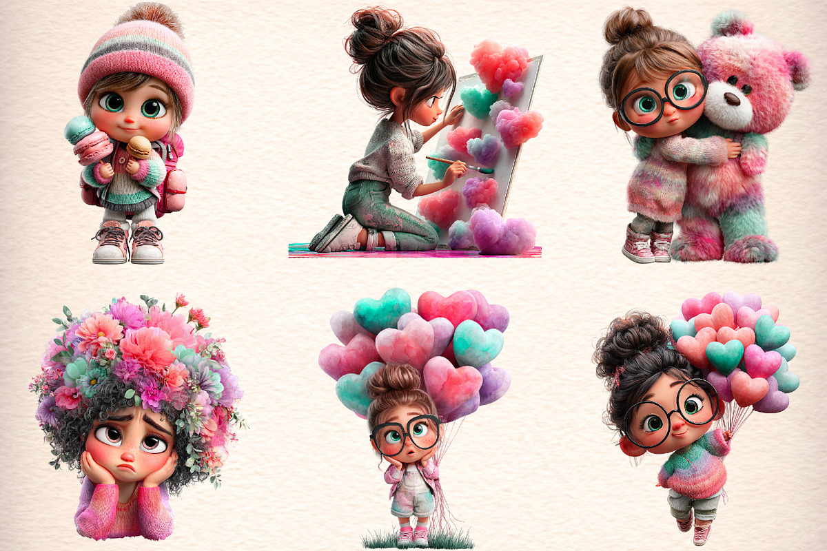 Quirky Girl Clipart, an Illustration by Digital Artistic99 (Photo 2 of 11)