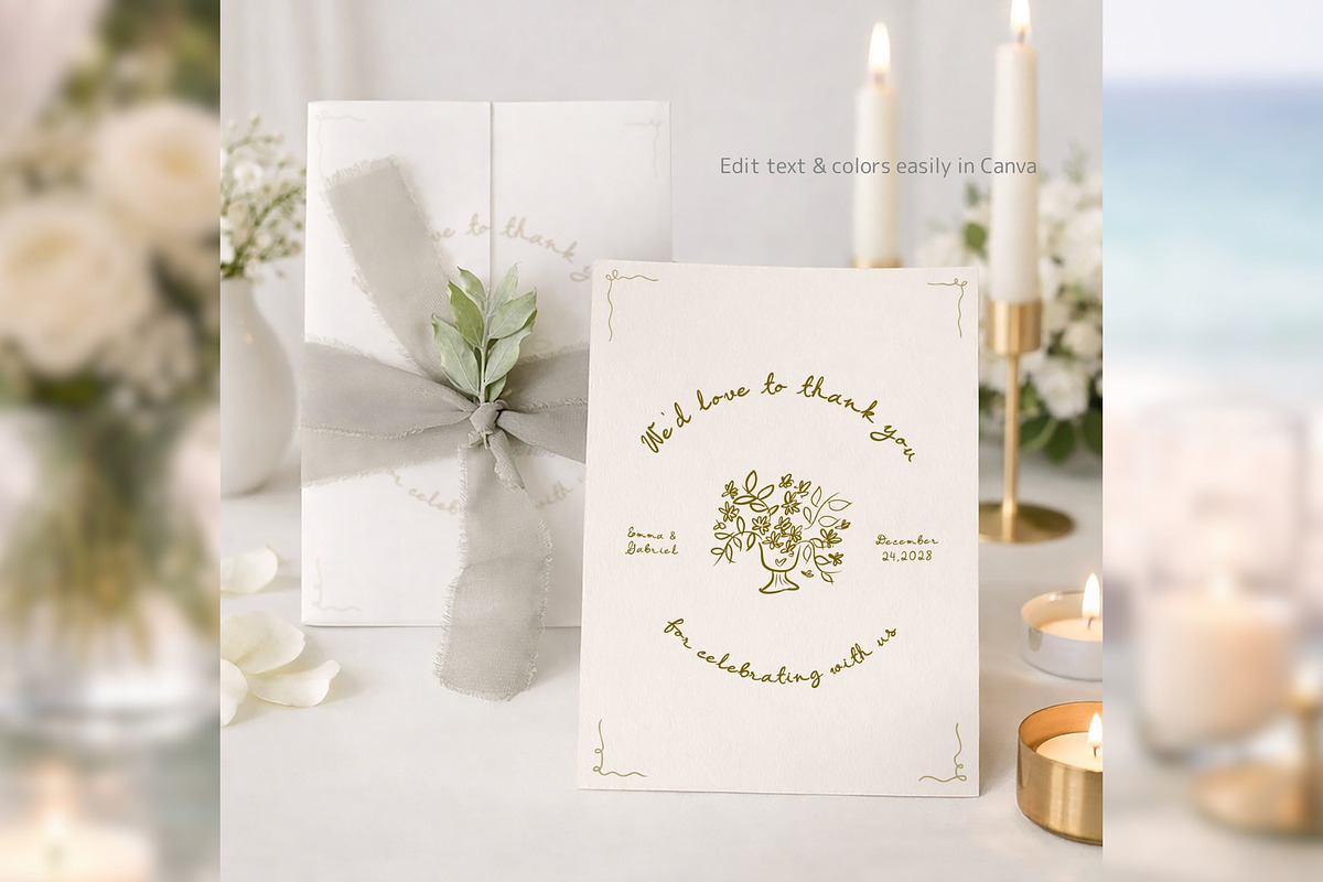 Thank You Card Canva bd001, a Card Template by TyphoonStudio (Photo 4 of 9)