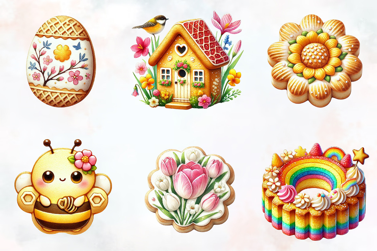 Spring biscuits sublimation png, an Illustration by RobertsArt (Photo 6 of 7)
