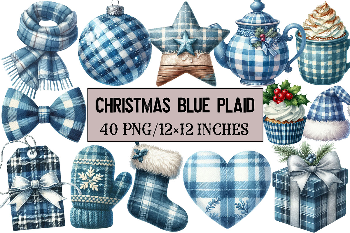 Christmas Blue Plaid, an Illustration by Design Market (Photo 1 of 5)