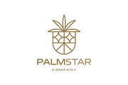 Gold Vintage Retro Palm Tree Logo, a Branding & Logo Template by Buqancreative (Thumbnail 1 of 4)