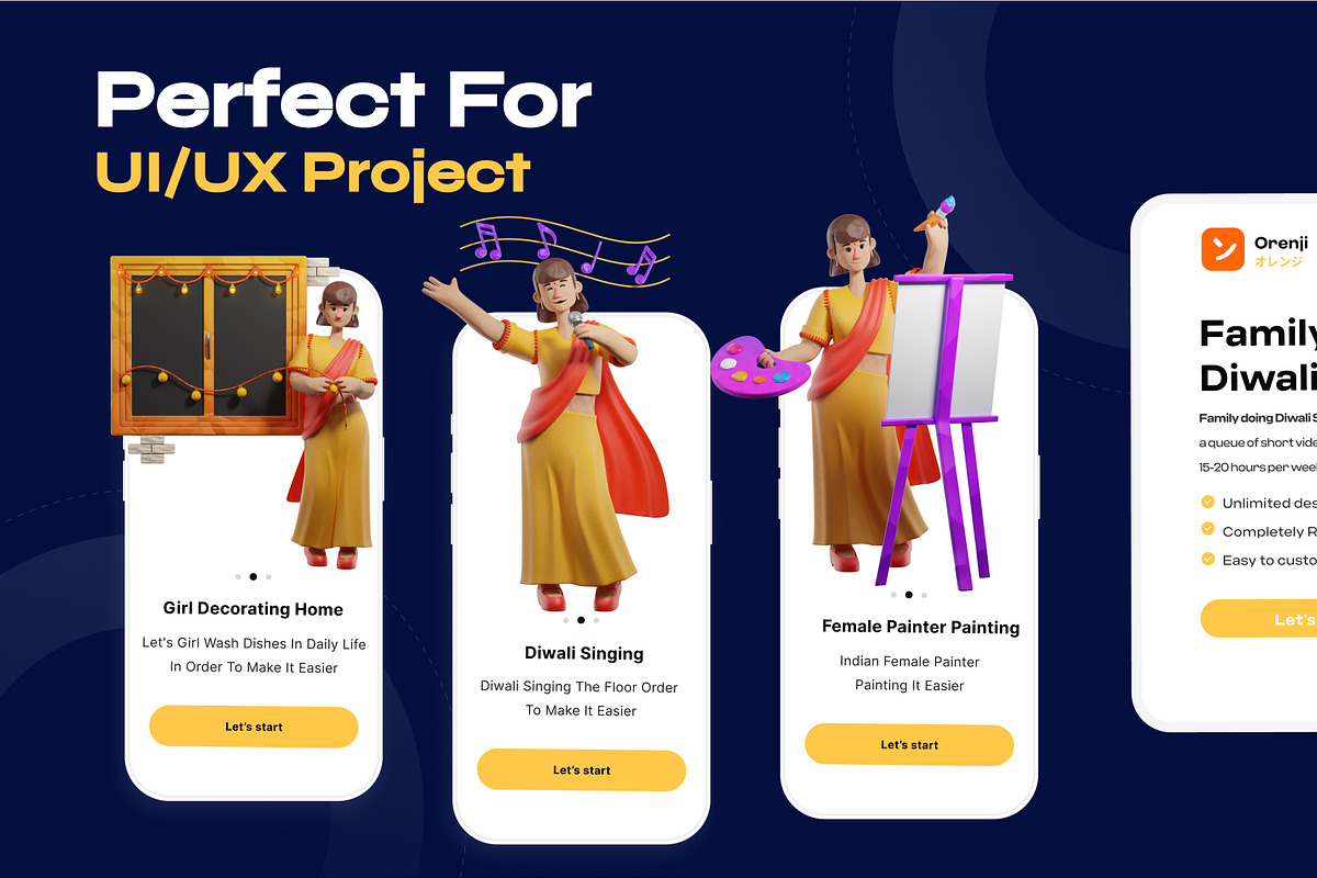 Diwali Activity 3D character, a Characters & Person 3D Model by orenjidesign (Photo 5 of 8)
