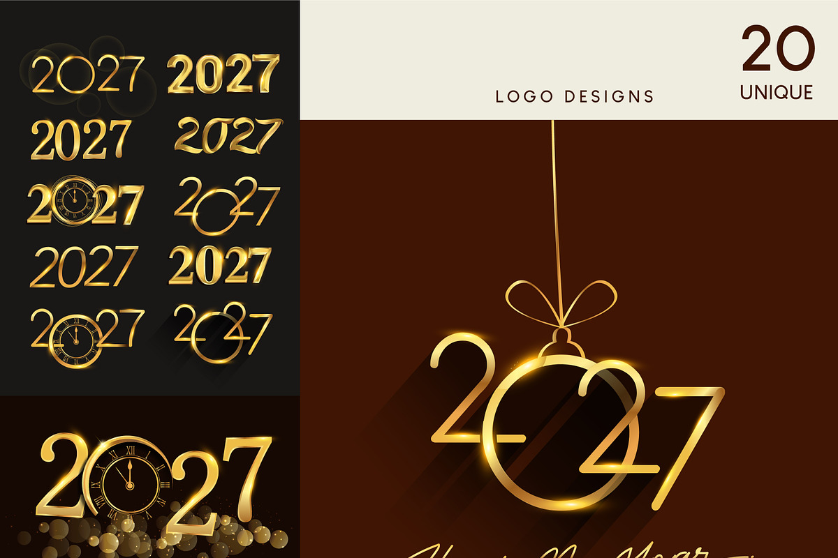 Happy New Year Logotype Bundle, an Object Graphic by OtpirusGraphic (Photo 5 of 9)