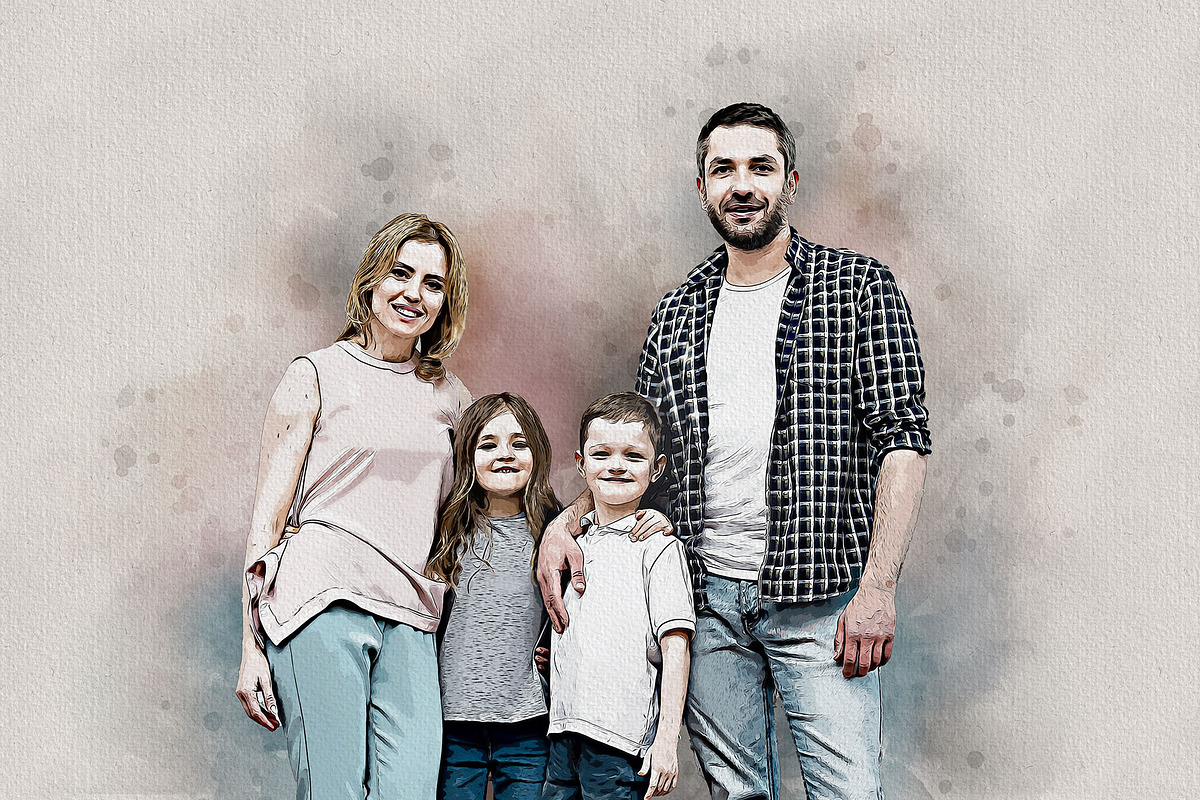 Costume Family Watercolor Art, an Action Add-On by MRI STUDIO (Photo 12 of 27)